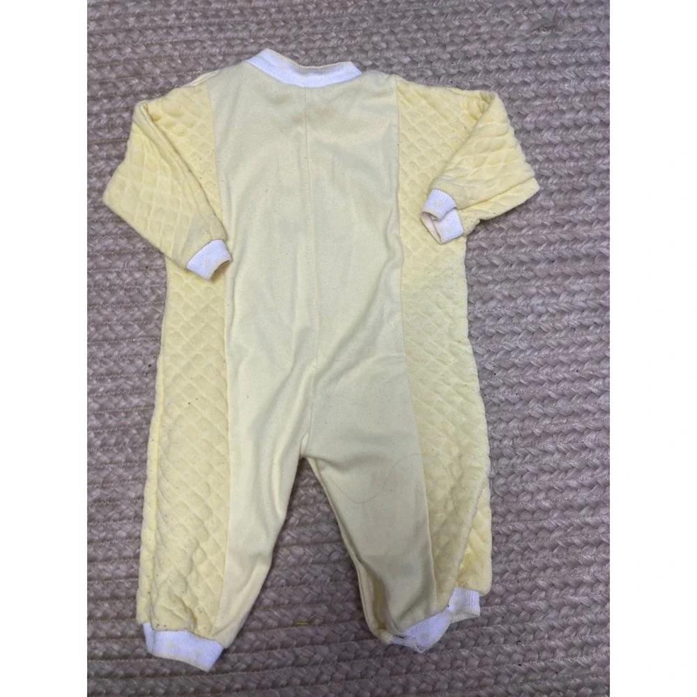 Little Miracles Vintage Baby Pajamas‎ Yellow Polar Bear  Quilted Size 6/9 Months